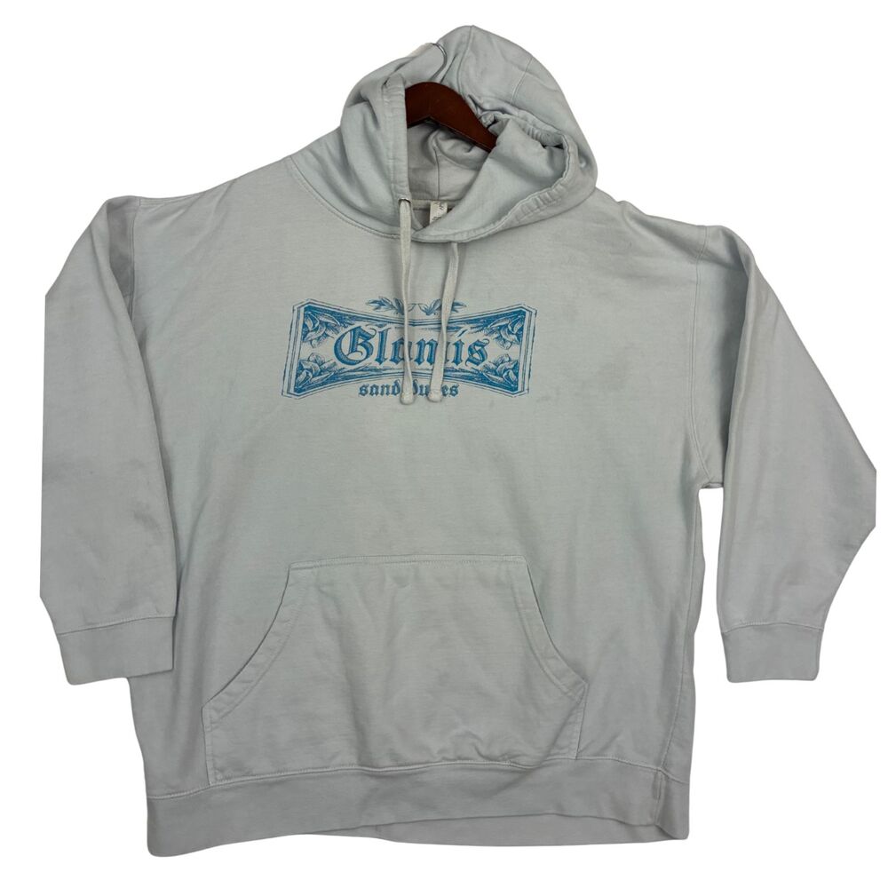 Glamis Sand Dunes Hoodie Mens 3XL Light Blue Pullover Graphic Sweatshirt
